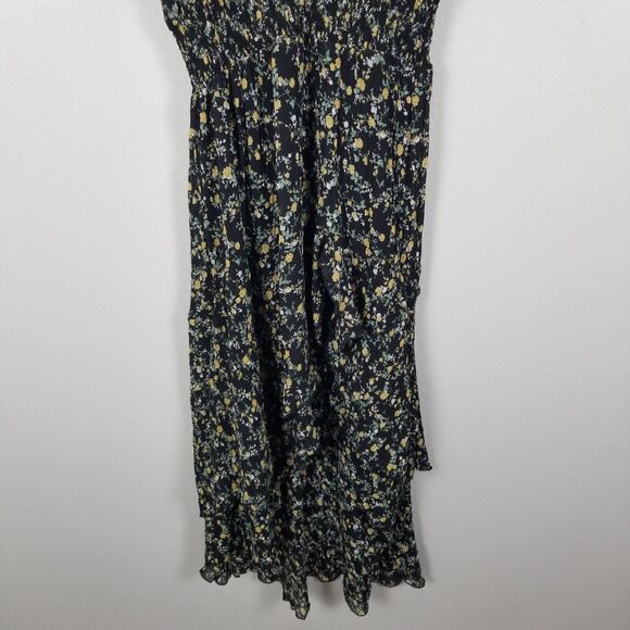 Anthropologie Muche & Muchette Black Floral High Low Blouson Maxi Dress OSFM - Picture 11 of 14